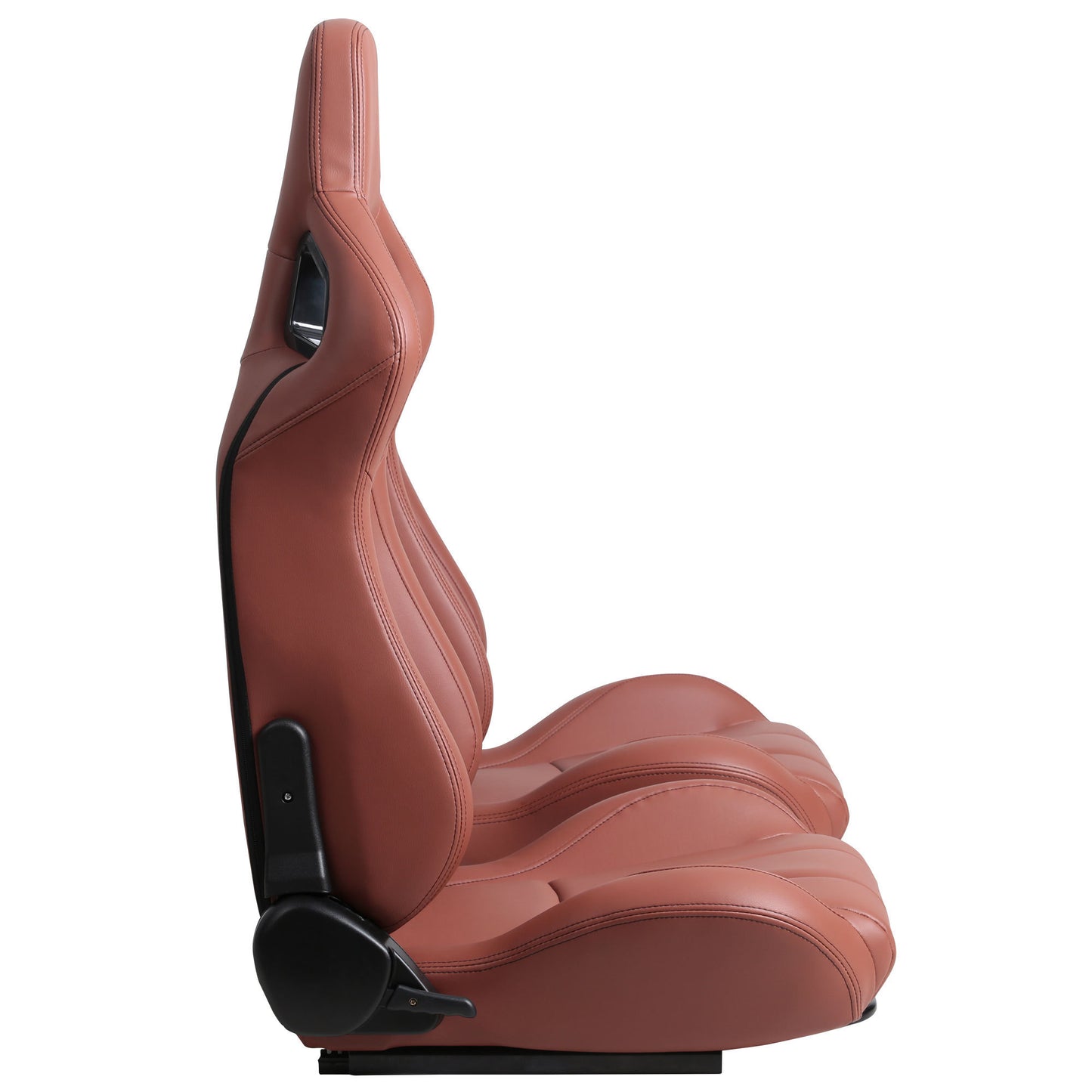 2-Piece Ergonomic Racing Seats with Adjustable Double Slides in Vibrant Brick Red