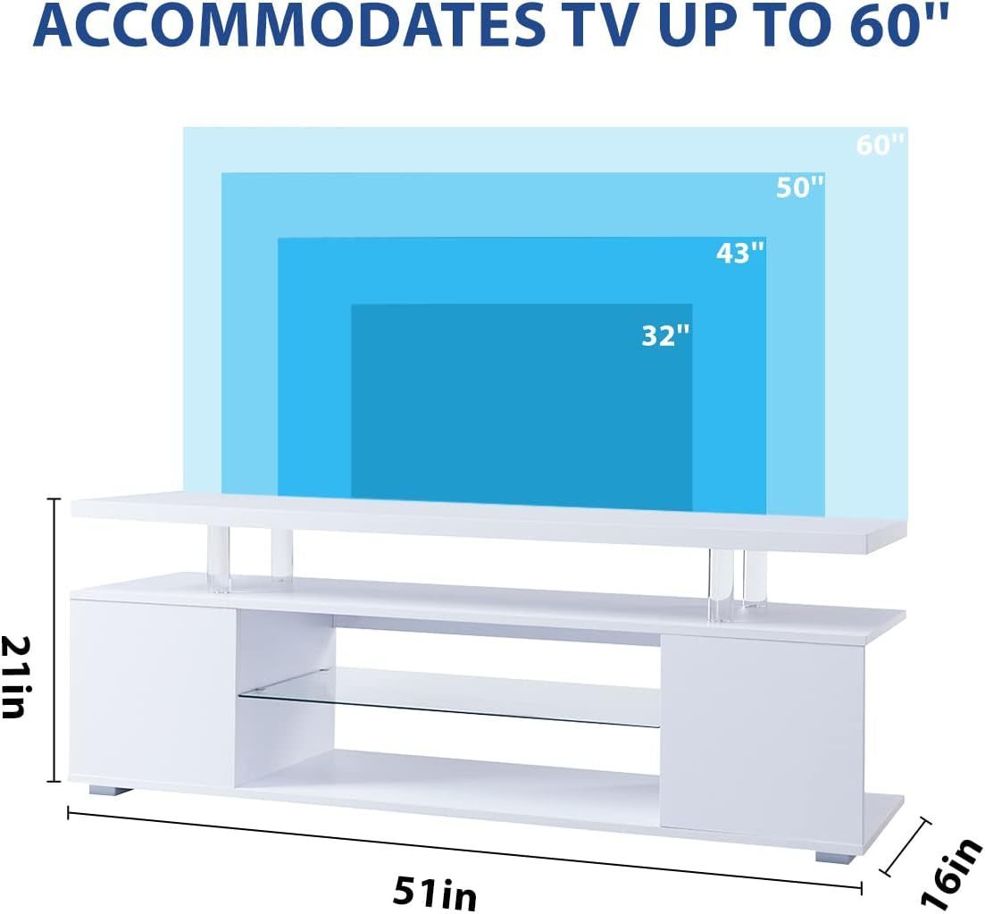 TV Stand with Color-Contrasting Design and Spacious Storage Unit