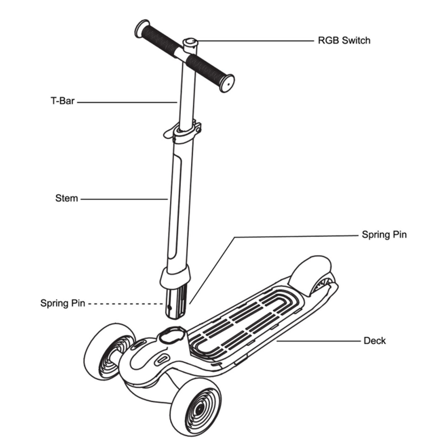 Adjustable 3 Wheel Scooter with Light-Up Wheels for Kids Ages 3-5, Foldable & Anti-Slip