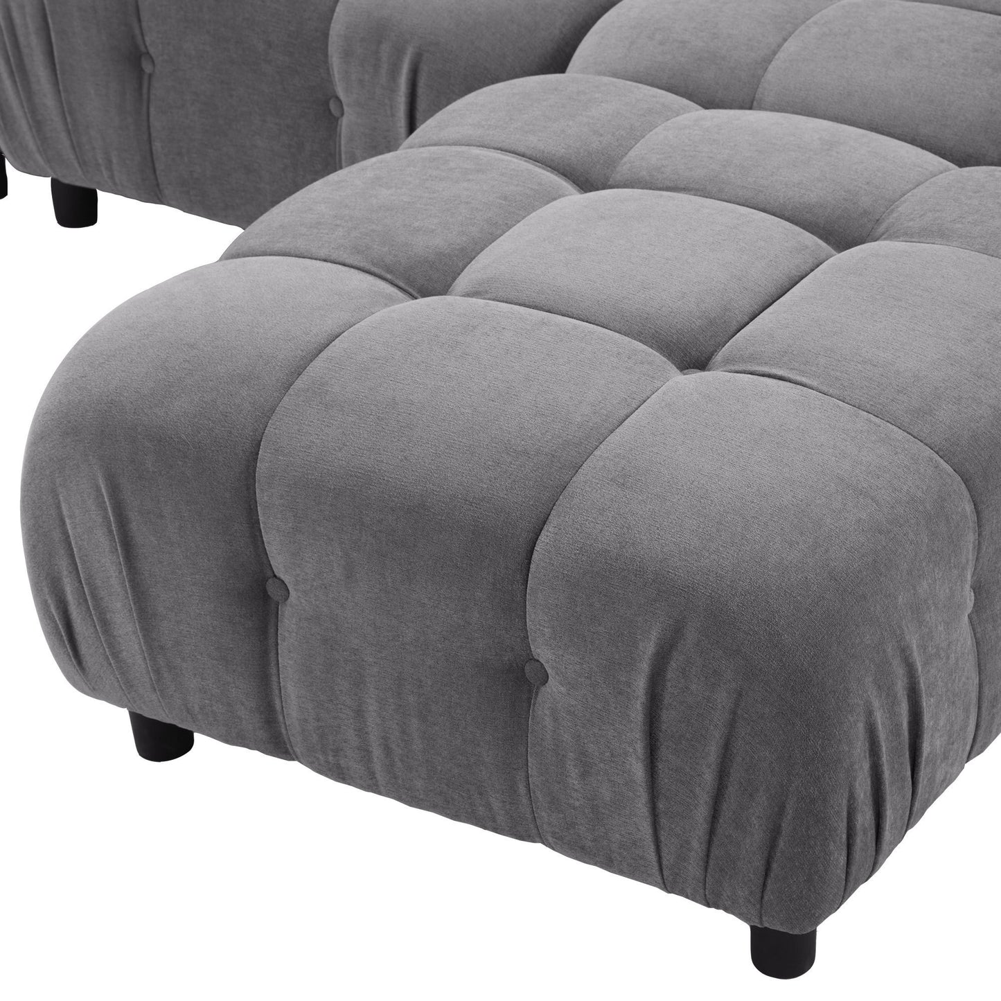 U_STYLE Chenille Fabric Modular Sectional Sofa with Reversible Chaise