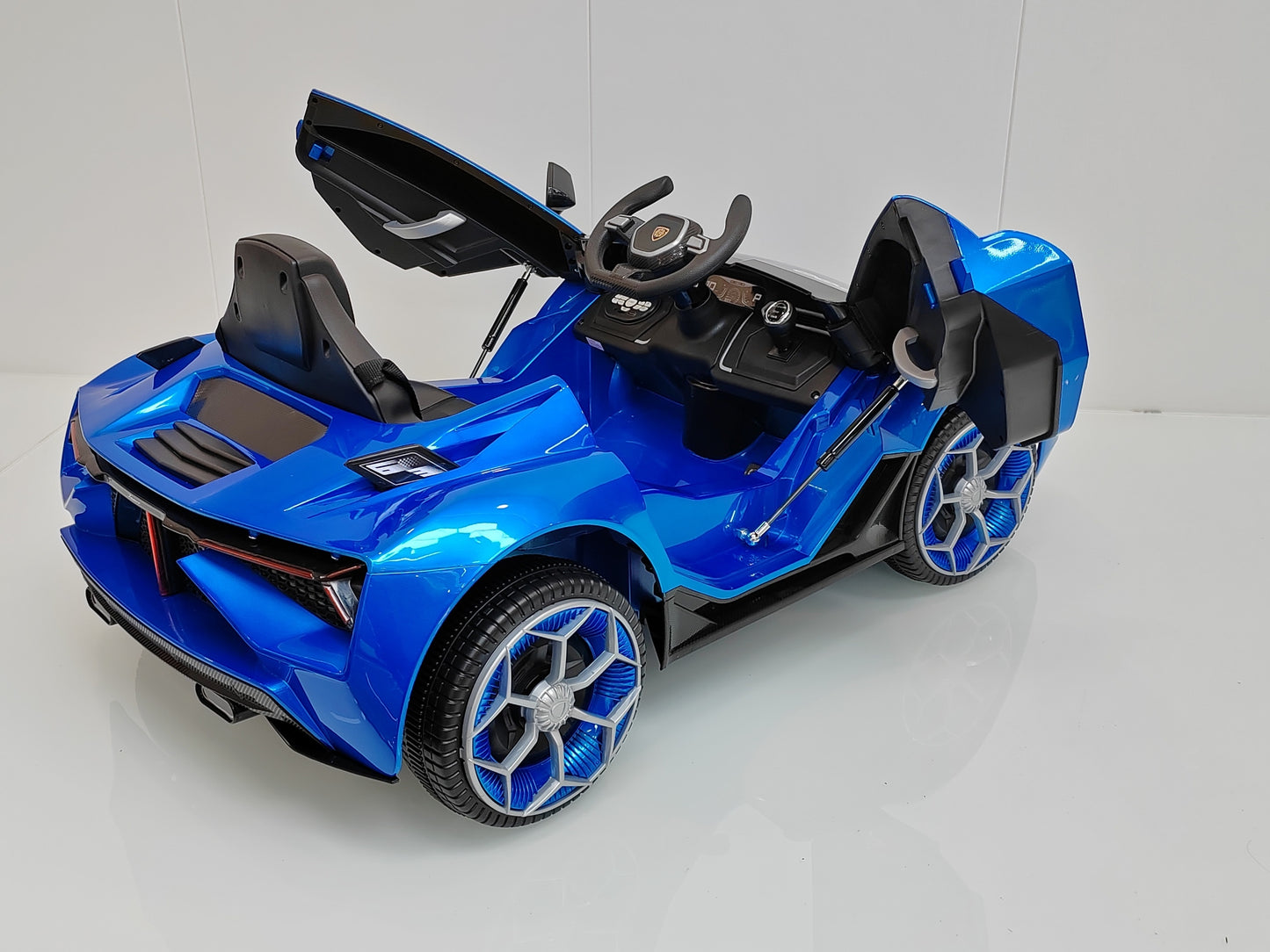 Ride-On Car with Remote Control for Kids Ages 3-6, Blue Electric Car with Swing Function