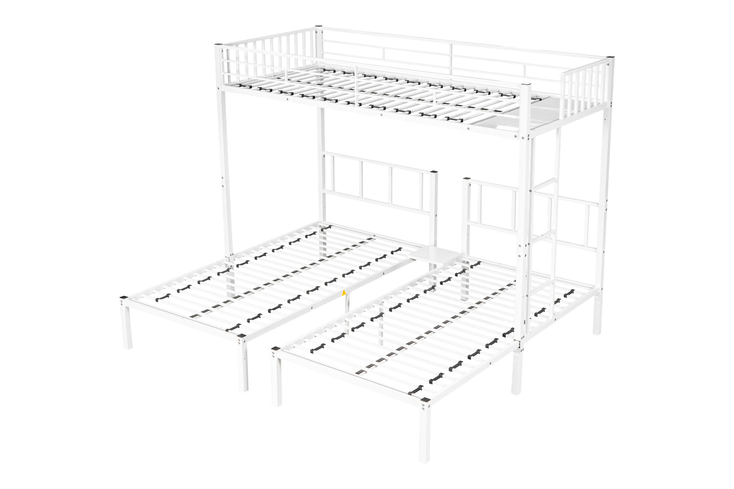 Versatile Steel Triple Bunk Bed with Noise-Reducing Design