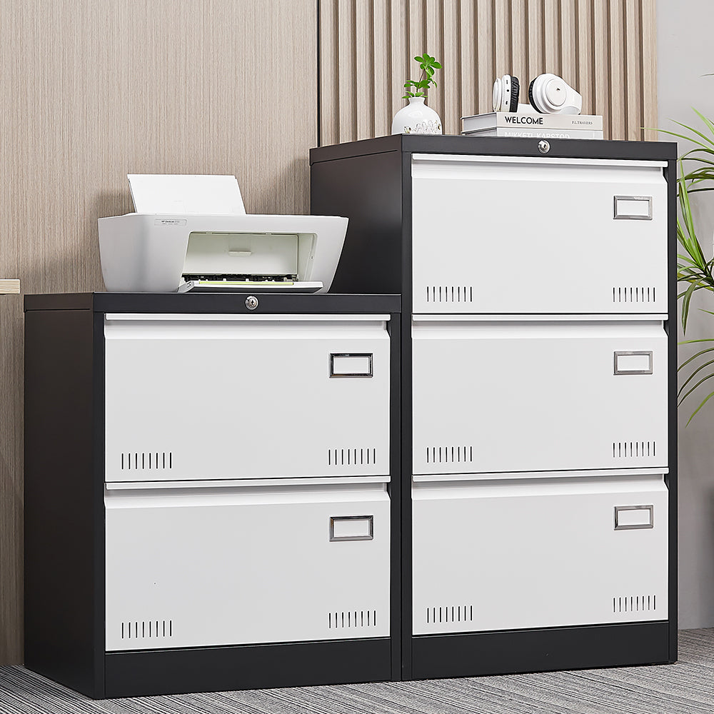 Locking Metal Lateral File Cabinet with 2 Drawers for Home Office