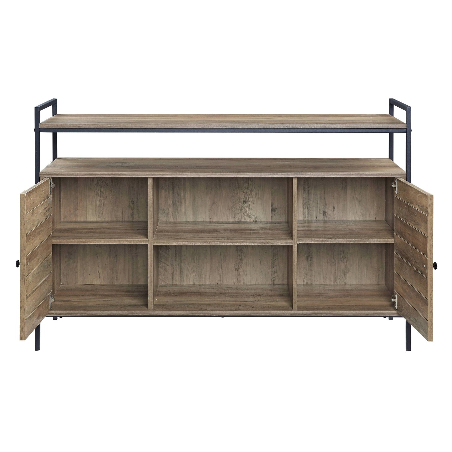 Baina TV Stand with Rustic Oak & Black Finish LV00743