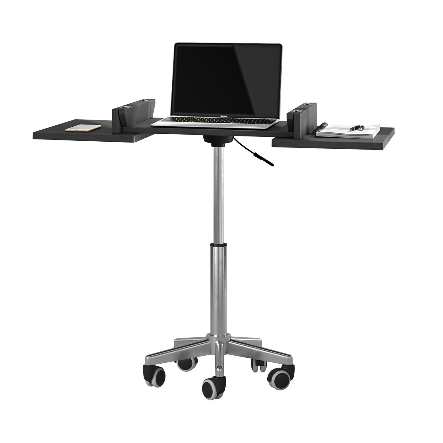 Techni Mobili Adjustable Laptop Cart with Folding Panels, Graphite