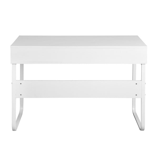 43.3 Modern Scandinavian Style White Writing Desk with Open Storage