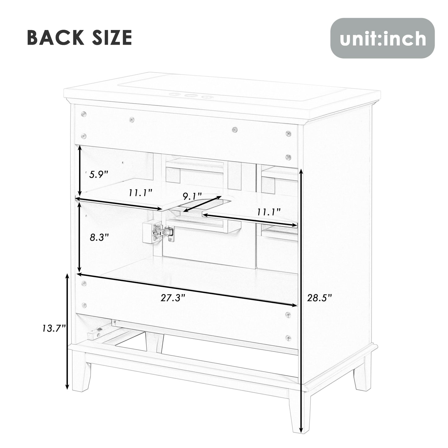 30" Bathroom Vanity with Sink Combo, Multi-functional Bathroom Cabinet with Doors and Drawer, Solid Frame and MDF Board, Green