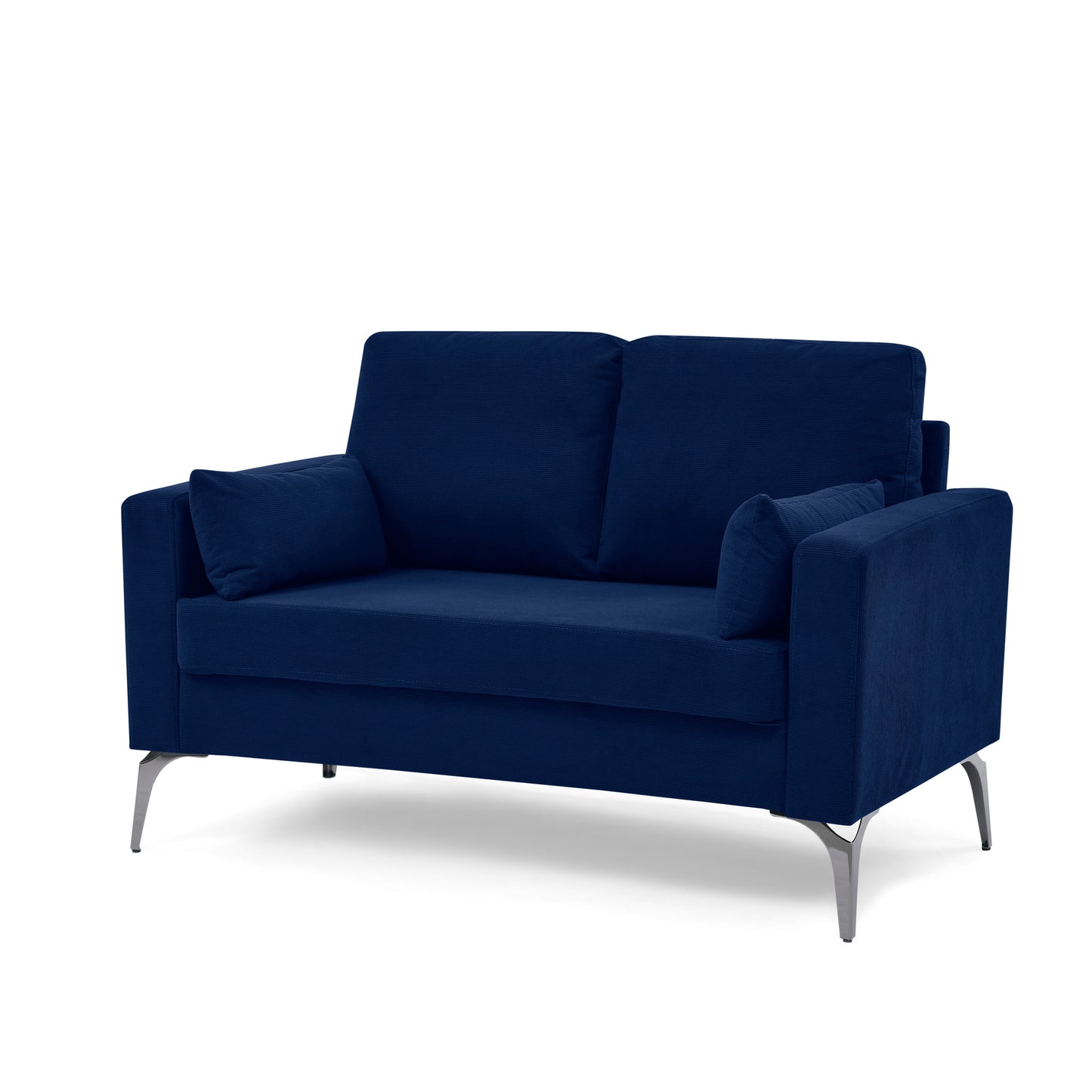 3-Piece Navy Corduroy Living Room Sofa Set with Modern Minimalist Design