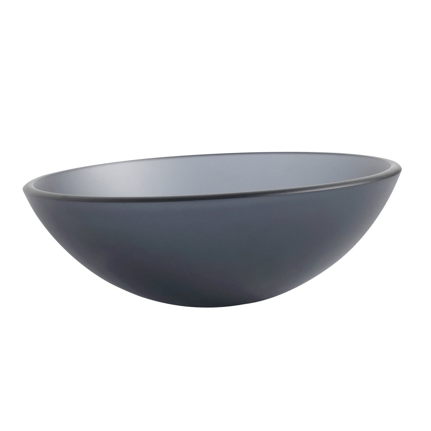 Tempered Glass Matte Bathroom Vessel Sink, Round Bathroom Basin (Tempered Glass Matt Gray)