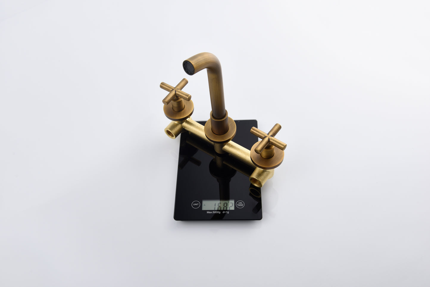 Wall Mount Bathroom Faucet with Bronze Cross Handles