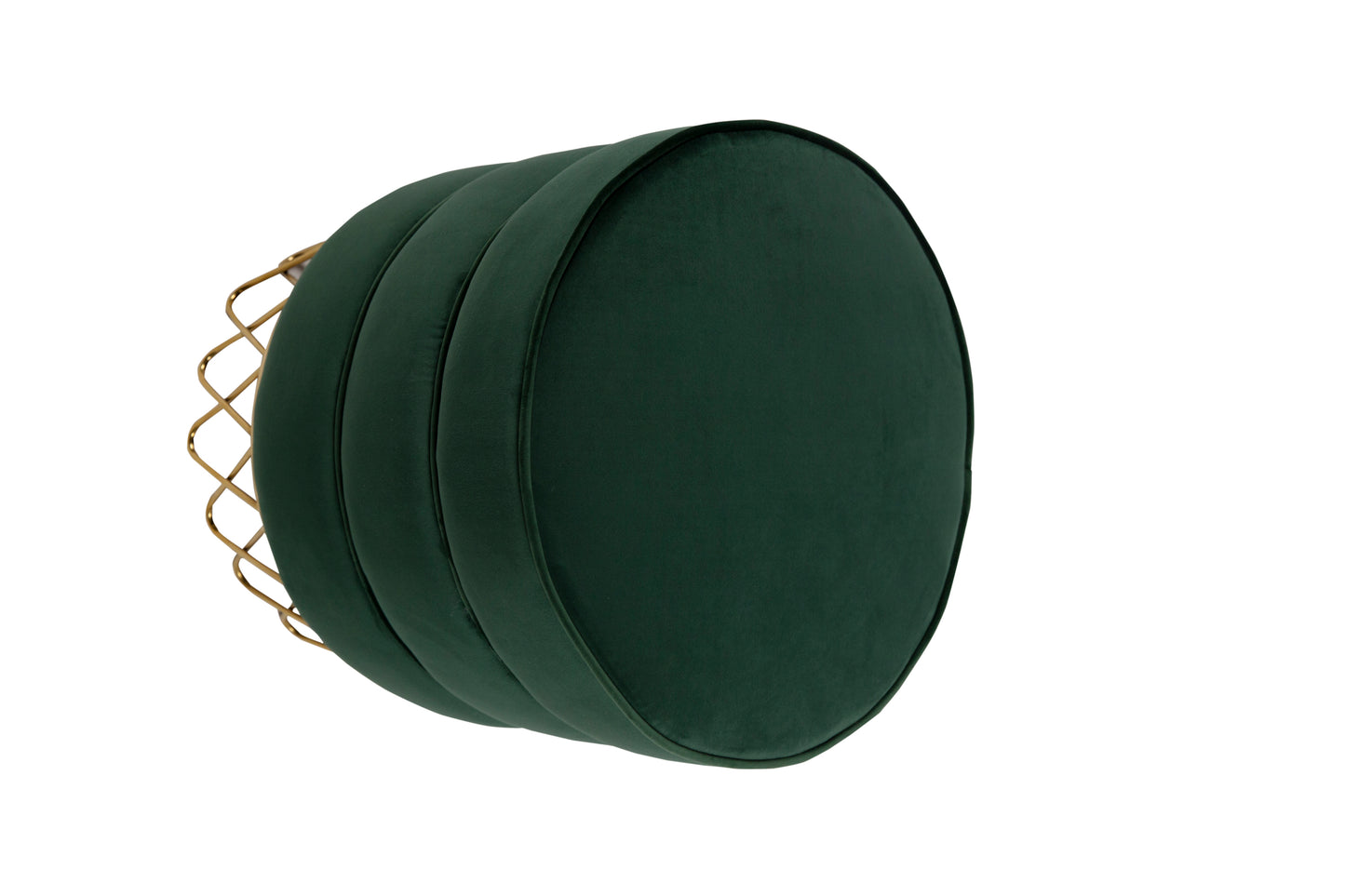 18.5'' Tall Stainless Steel Upholstered Ottoman in Green