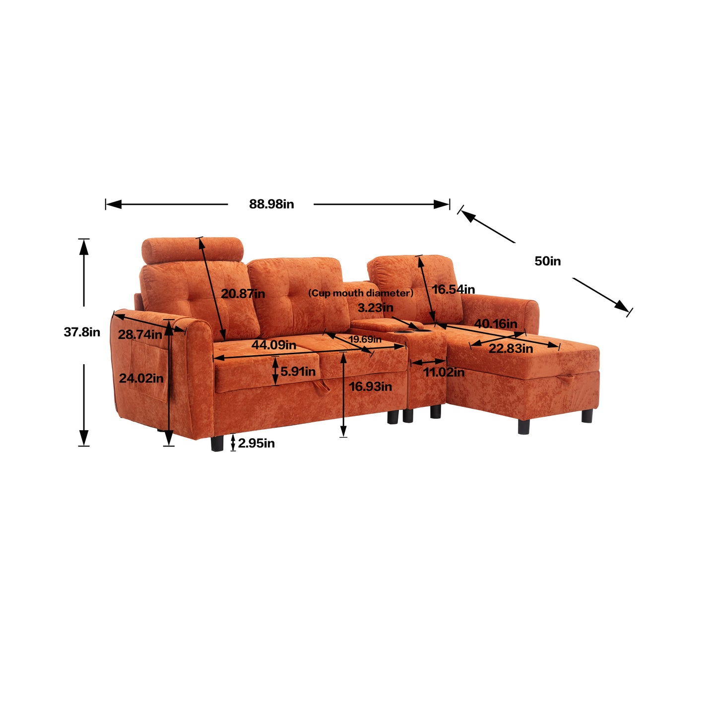 UNITED WE WIN storage sofa /Living room sofa cozy sectional  sofa