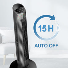 Quiet Comfort 36 Inch Bladeless Tower Fan with Remote and Silent Mode, Black