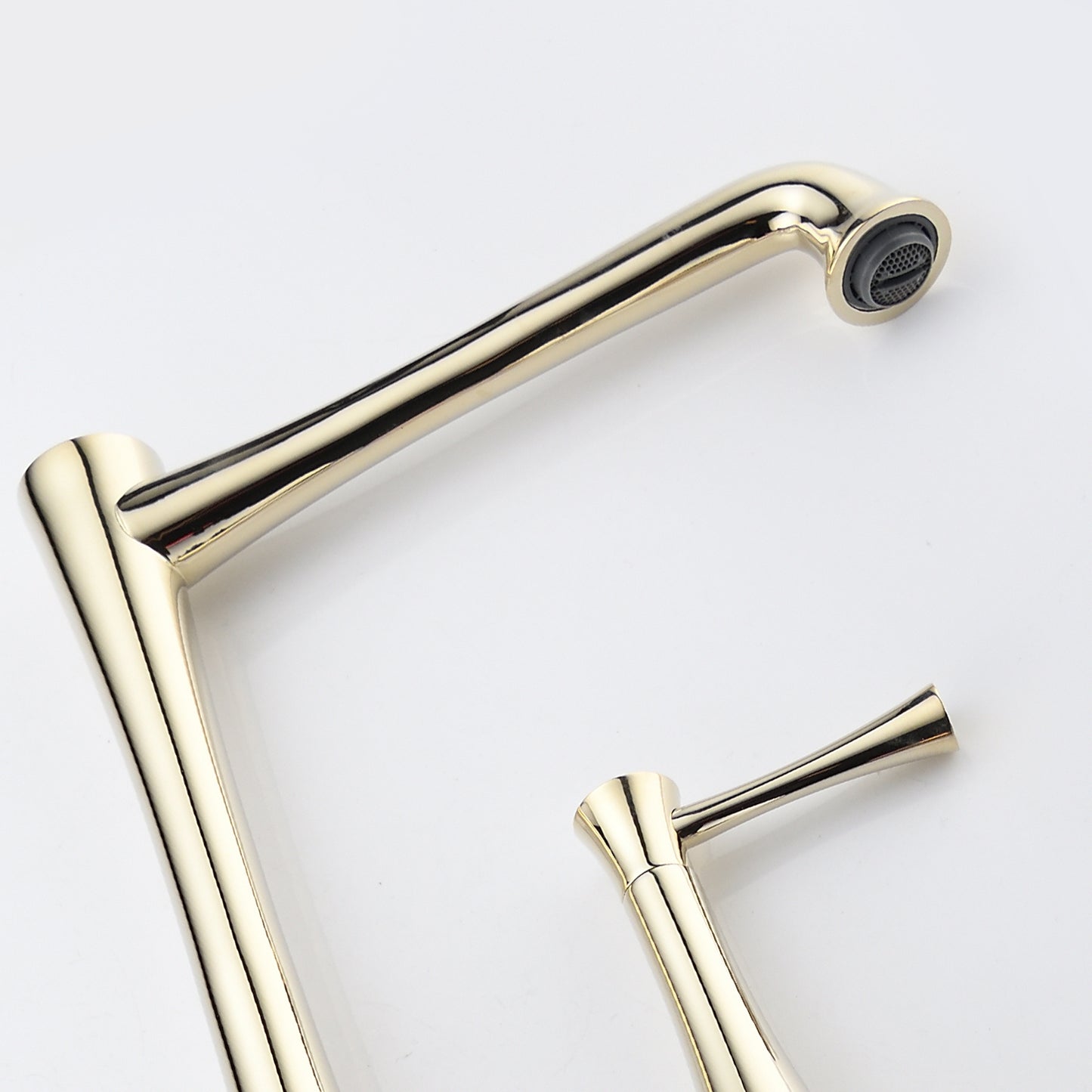 Elegant Gold Widespread Bathroom Faucet with 2 Handles and Drain Assembly