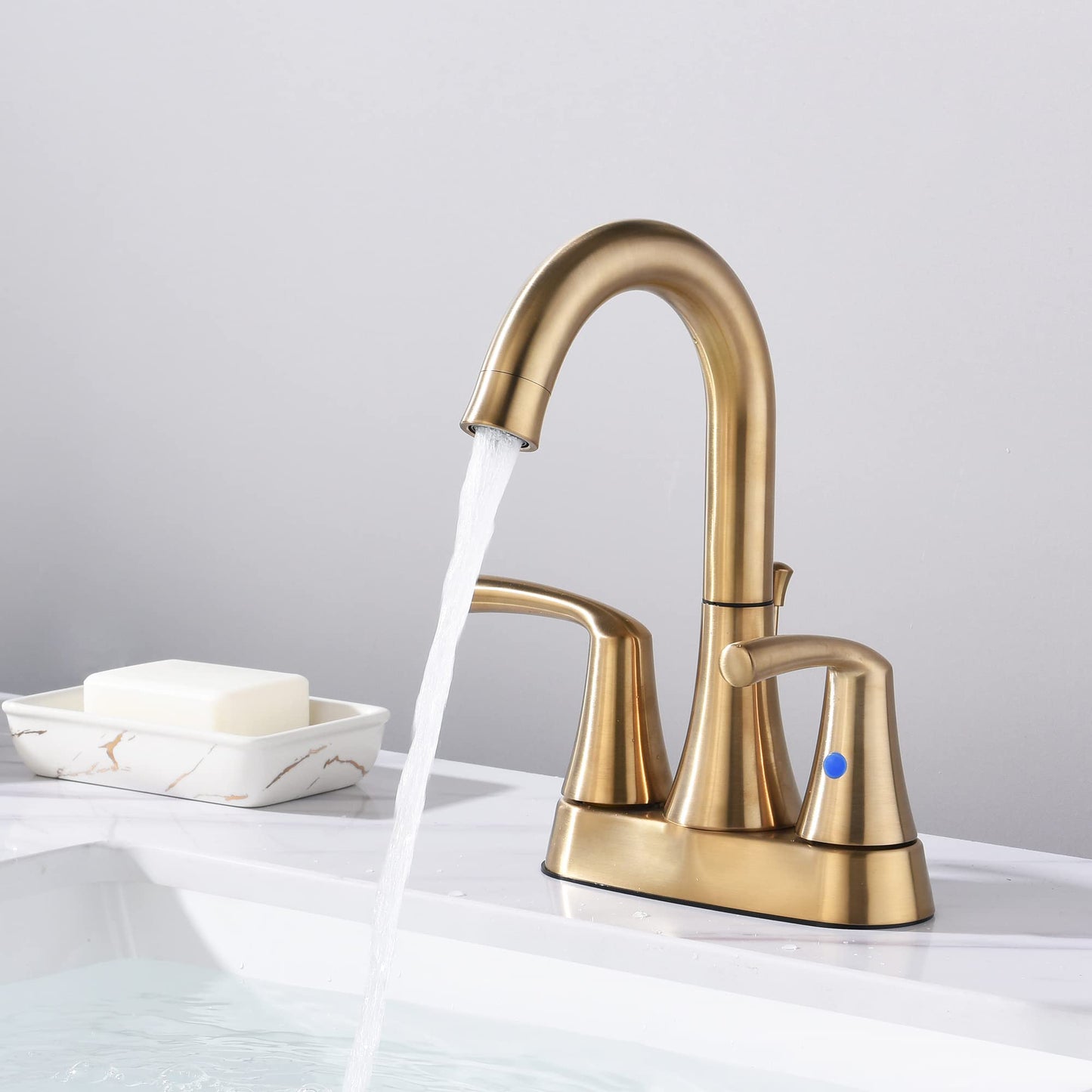 Bathroom Sink Faucet Set with 2 Handles, Gold Finish