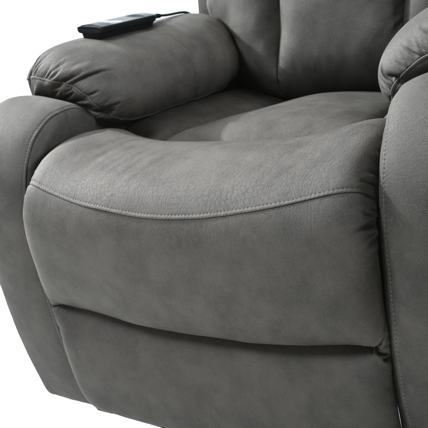 Elderly Power Lift Recliner Chair with Remote Control, Dark Gray Fabric