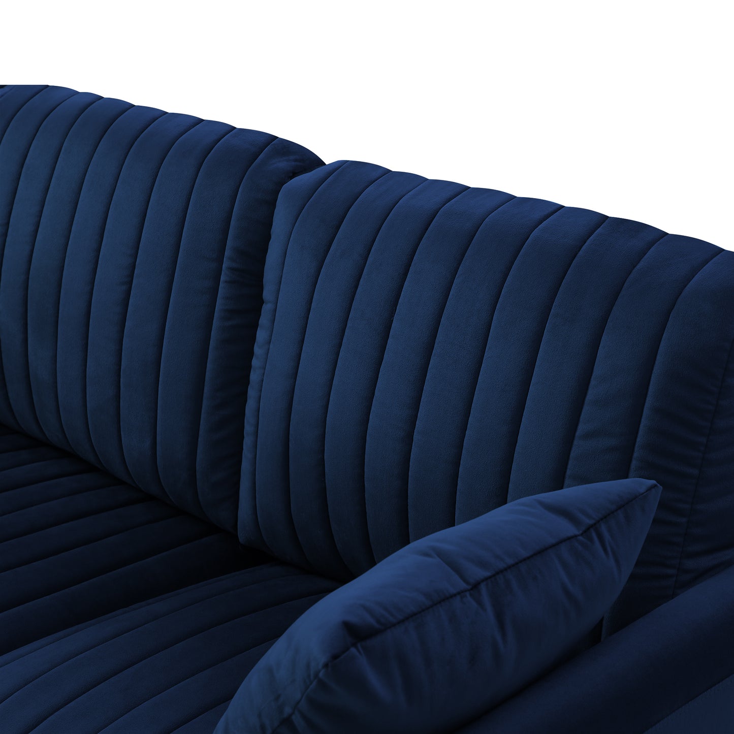 Blue armless single sofa, not sold separately, needs to be combined with other parts or multiple seats.