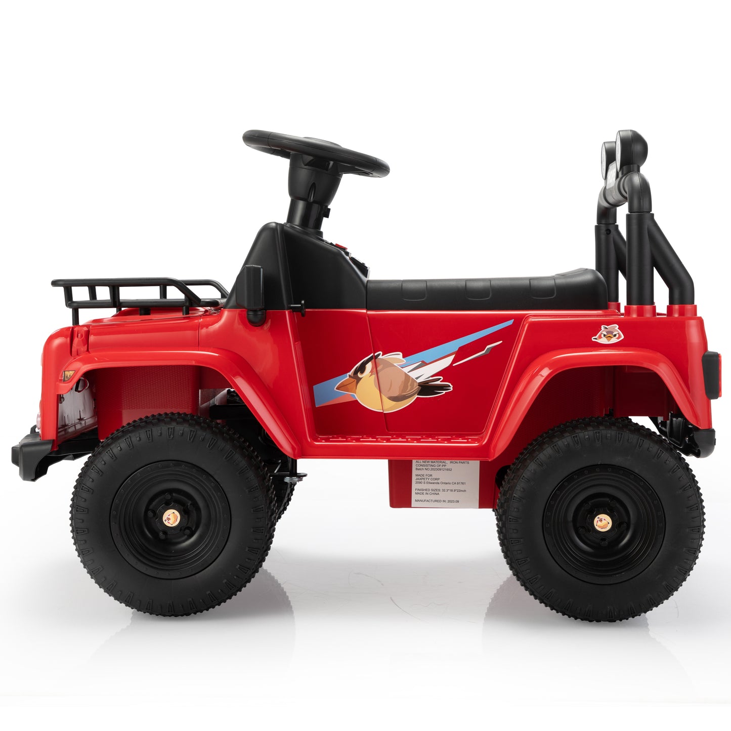 Red Little Bird Jeep - Children's Electric Ride-On Toy Car with Entertainment Features