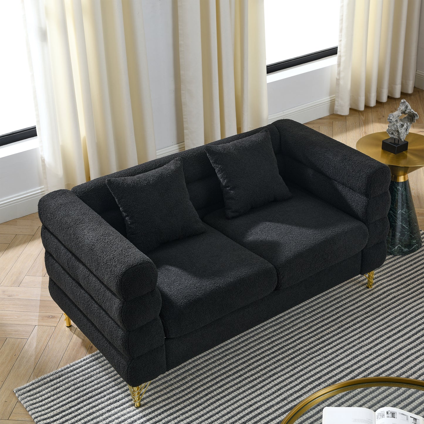 Black Teddy 3+3 Combination Sofa