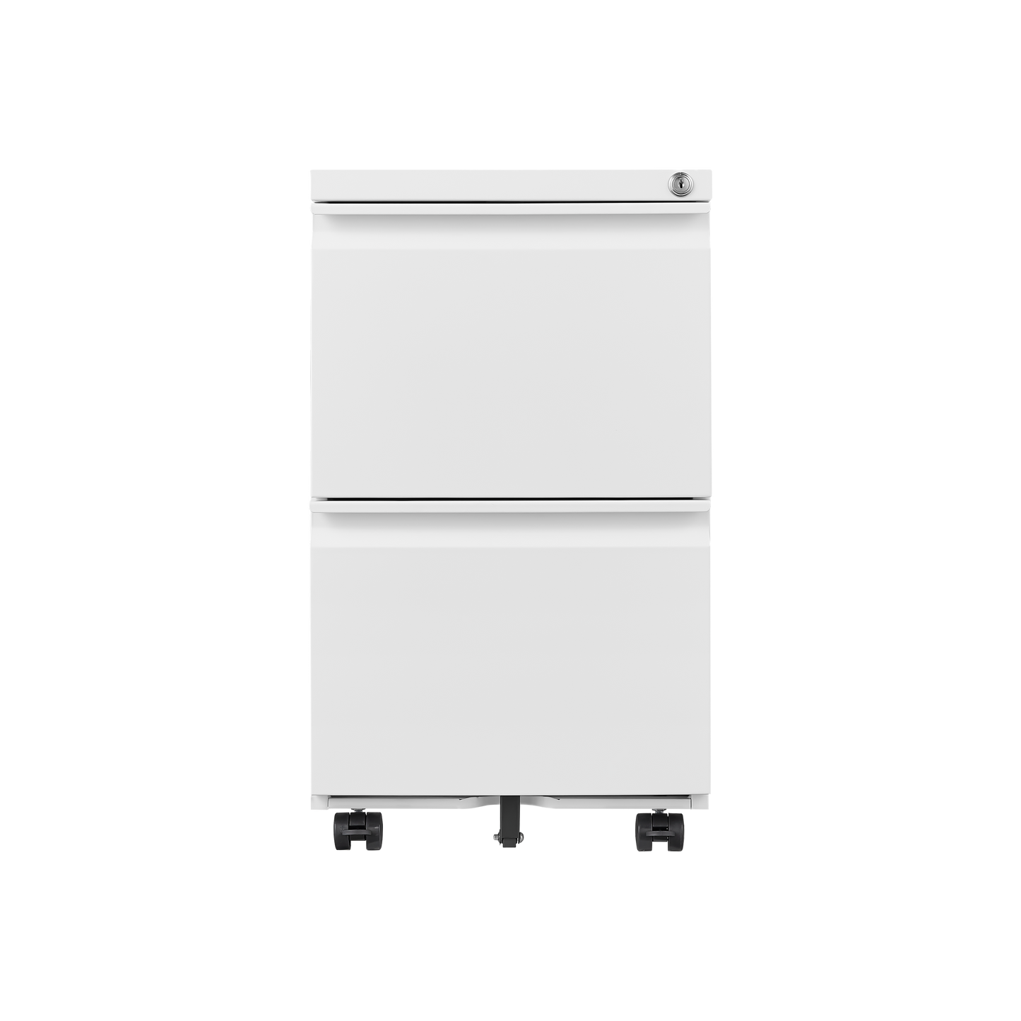 Black 2-Drawer Mobile File Cabinet with Secure Locking System