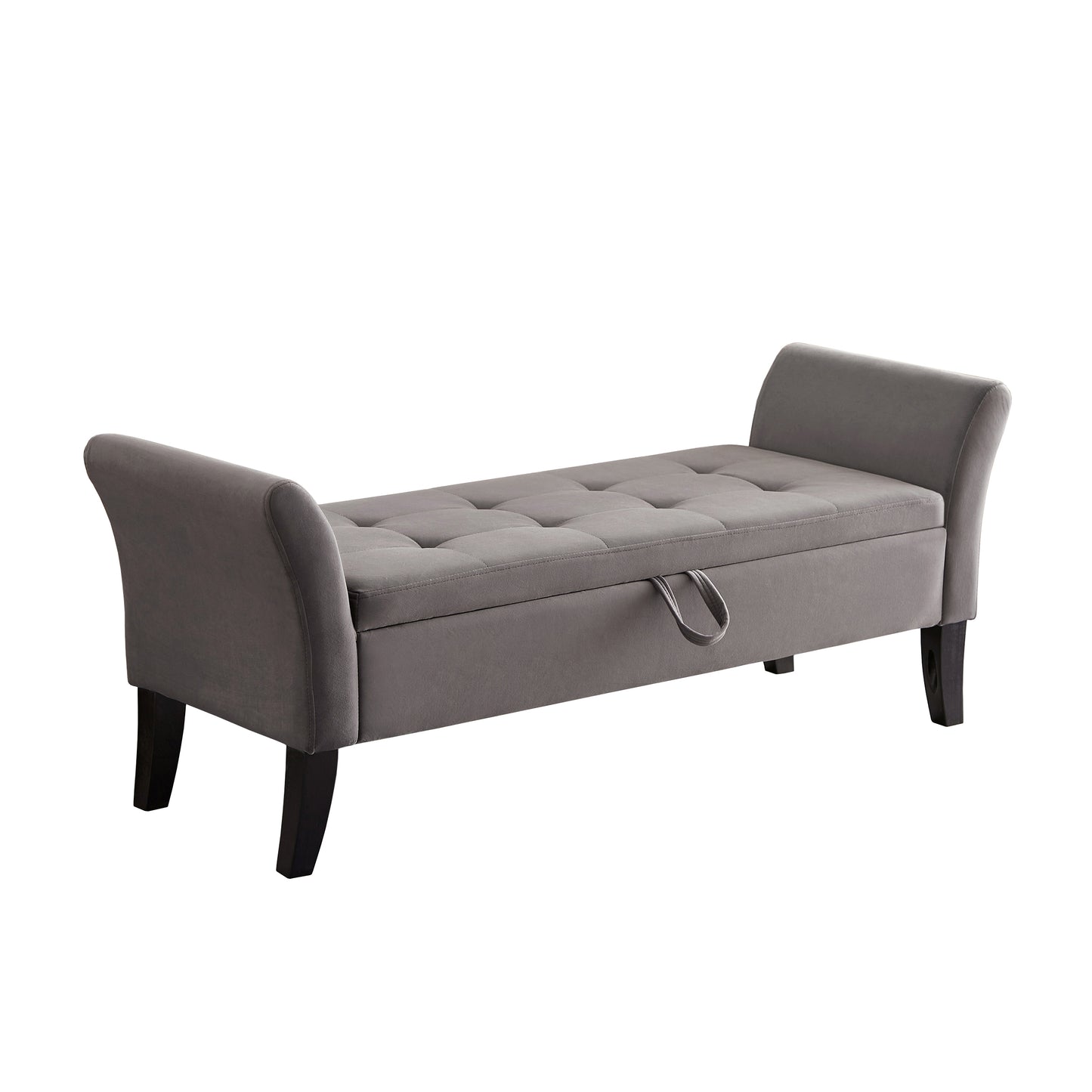 51.5" Bed Bench with Storage Grey Velvet