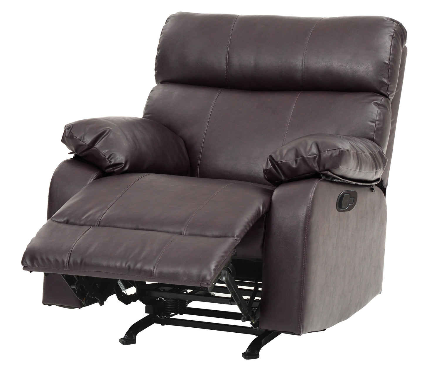 Modern Dark Brown Rocker Recliner with Pub Back Design