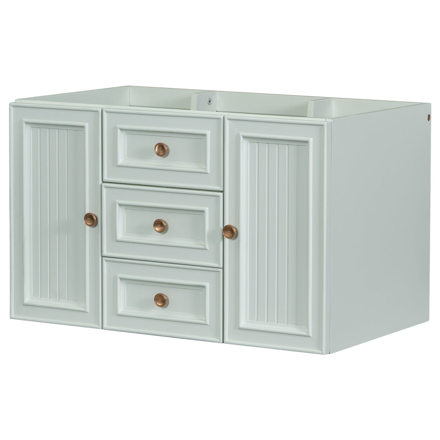 30" Wall Mounted Bathroom Vanity without Sink, Cabinet Base Only, Functional Drawer, Green