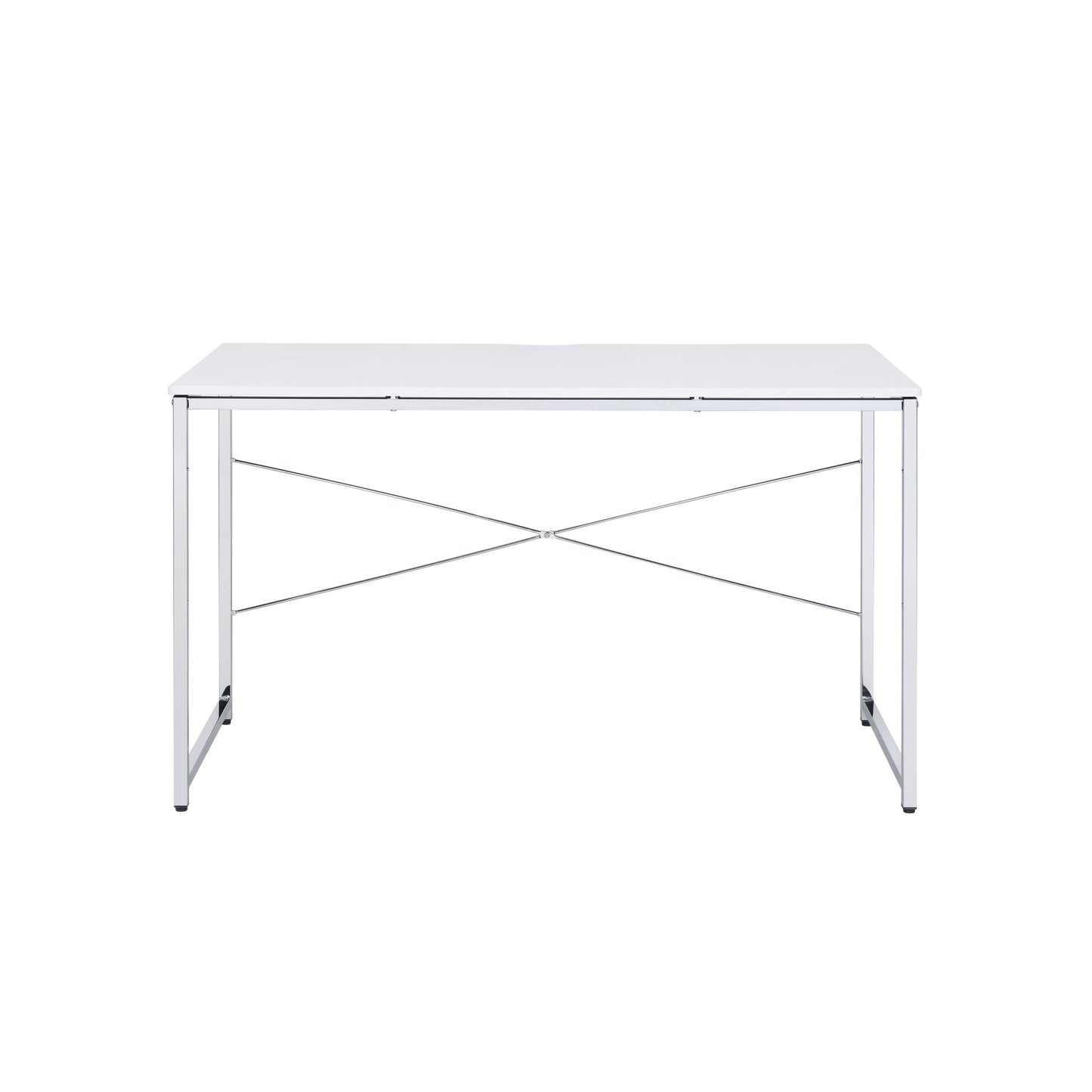 Contemporary White and Chrome Writing Desk by Tennos