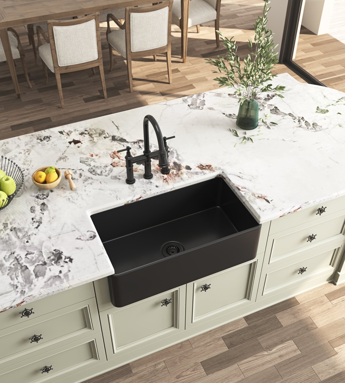 Vintage White Undermount Farmhouse Kitchen Sink