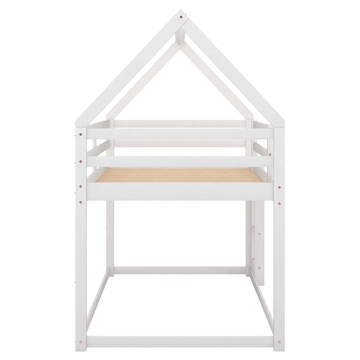 House Shaped Twin over Twin Low Bunk Bed