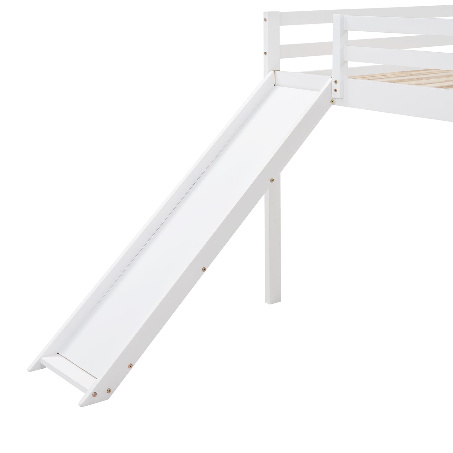 Loft Bed with Slide, Multifunctional Design, Full (White)( :WF281157AAK)