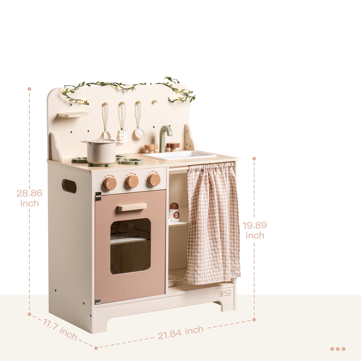 Cream Kitchen Playset with Bohemian-inspired Design for Kids