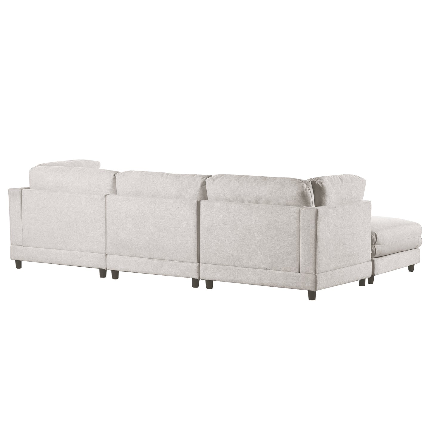 U_STYLE 2 Pieces L shaped Sofa with Removable Ottomans and comfortable waist pillows