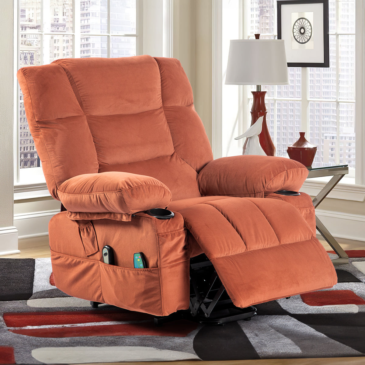 Comfort Plus Elderly Power Lift Recliner Chair with Heat and Massage