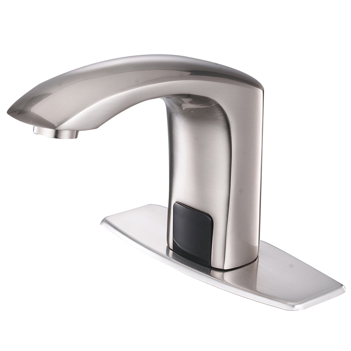 Motion-Activated Brushed Nickel Sink Faucet Set with Deck Plate & Drain