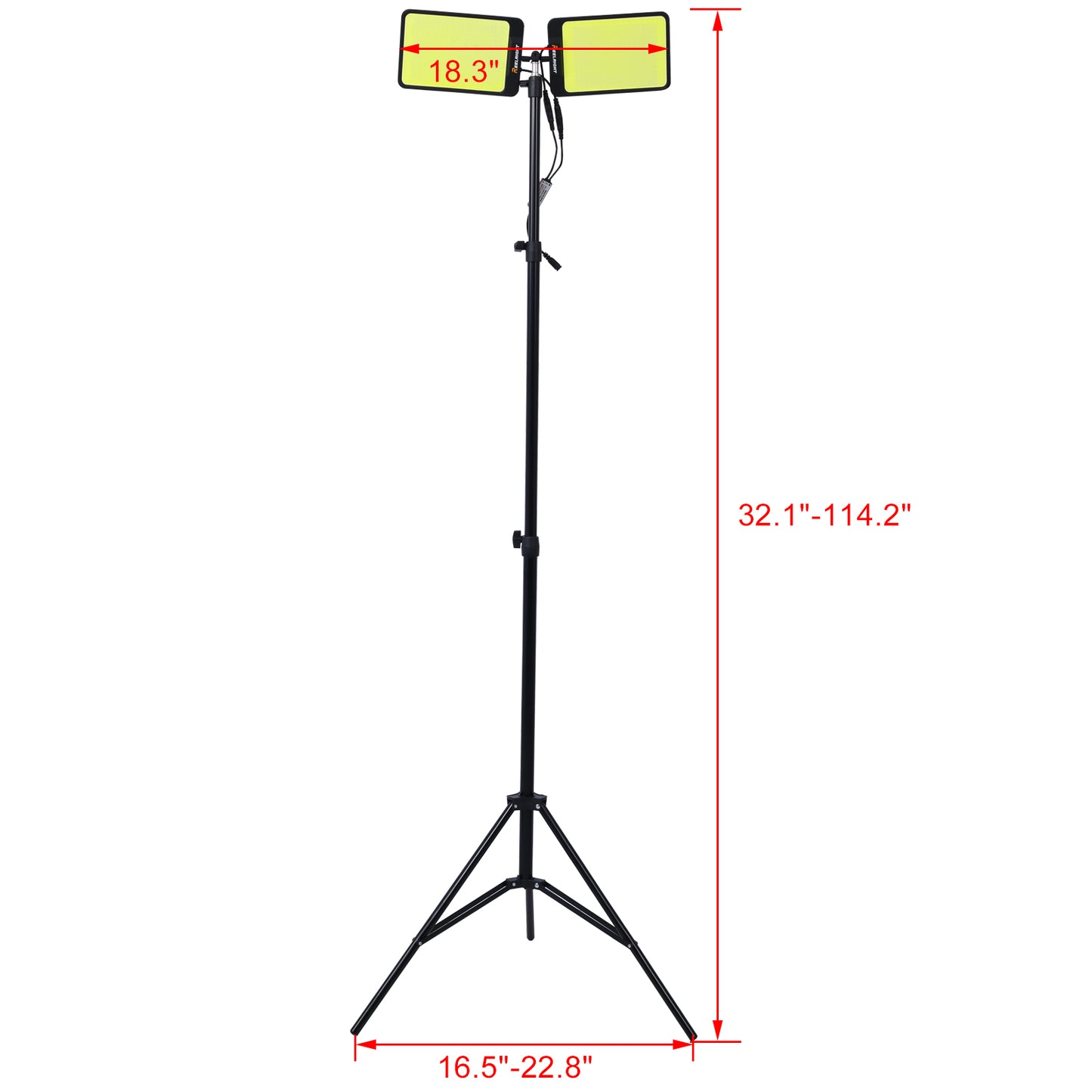 LED Work Light with Stand, 11200 Lumen Dual-Head Tripod Lights Construction, Outdoor Construction Light Stand Portable stand work light with Remote, Waterproof Versatility Light for Jobsite Backyard