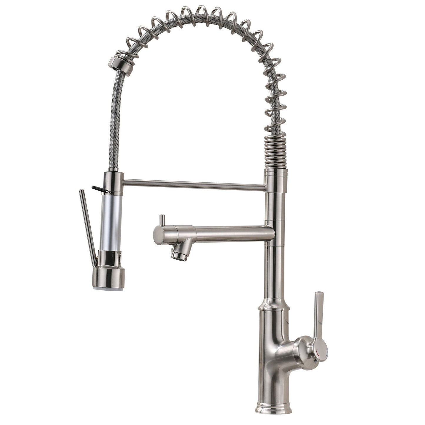 Kitchen Faucet with Pull Down Sprayer Brushed Nickel Stainless Steel Single Handle 
 Kitchen Sink Faucets