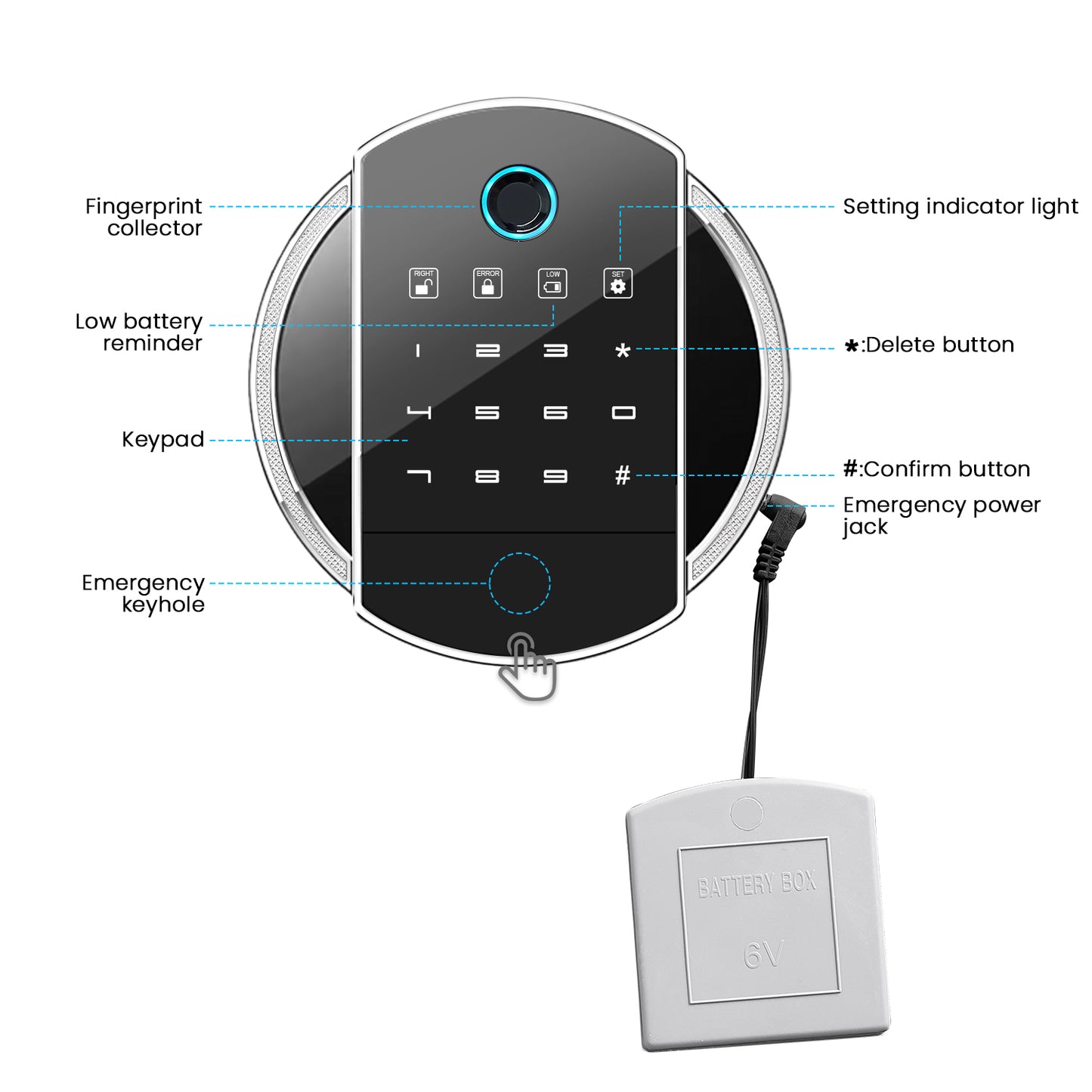 Large Rifle Fingerprint Biometric Gun Safe with Dual Alarm System