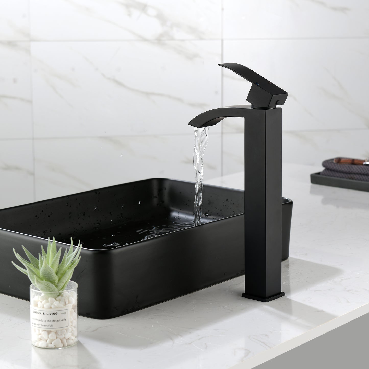 Sleek Modern Bathroom Brass Faucet