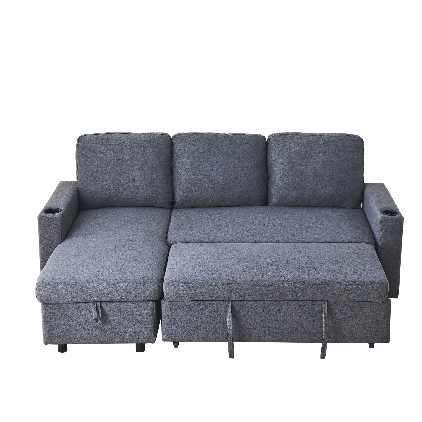 FX78.7"Comfortable Linen L-Shaped Combo Sofa Sofa Bed, Living Room Furniture Sets for Tight Spaces, Reversible Sleeper Combo Sofa with Pullout Bed,Reversible Sofa Bed for Living Room, Office, Apartmen