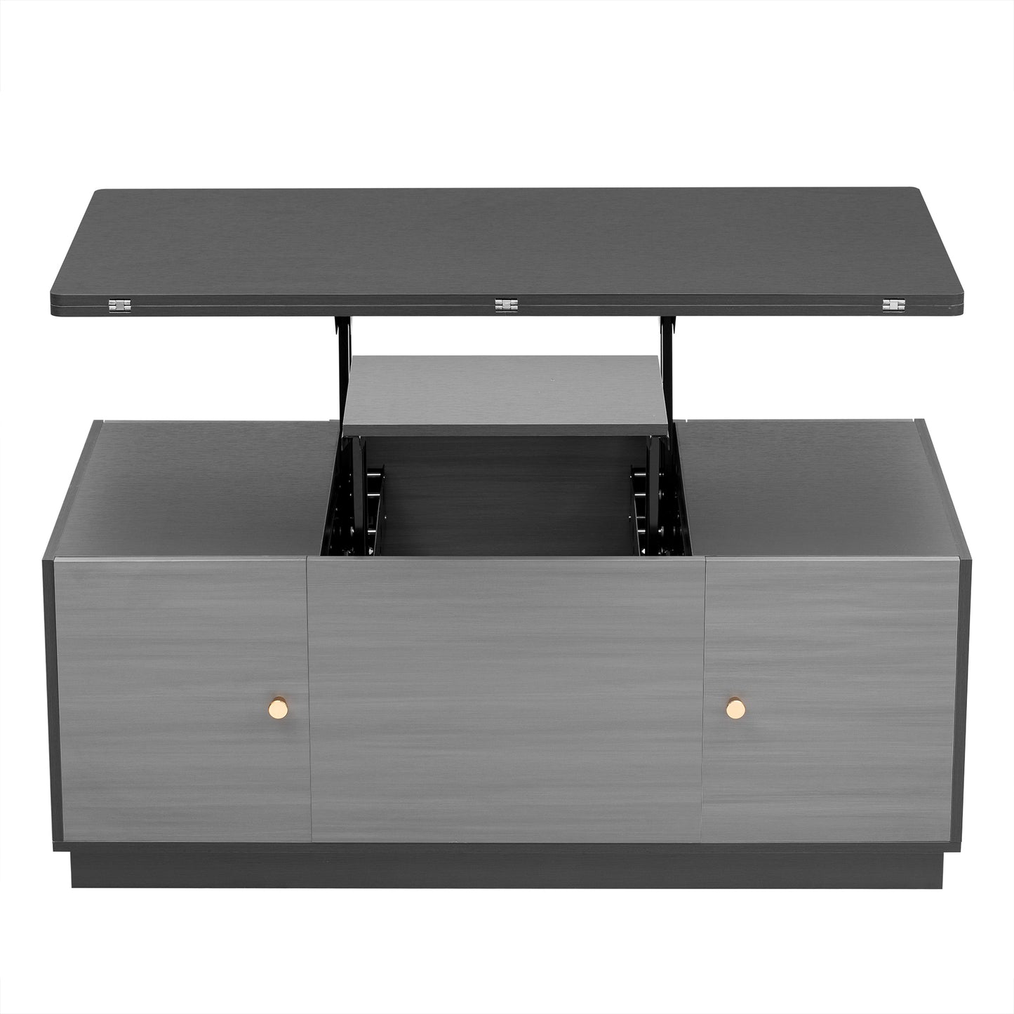 Extendable Lift-Top Coffee Table with Storage in Contemporary Gray