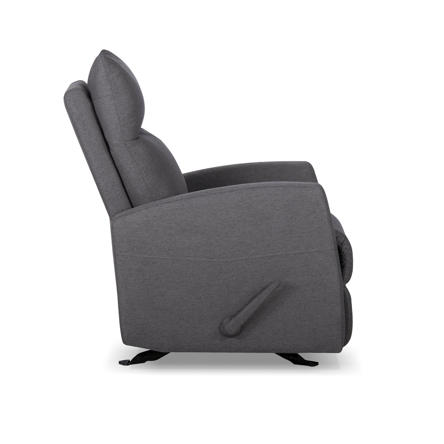 Comfortable Smoke Fabric Manual Glider Recliner