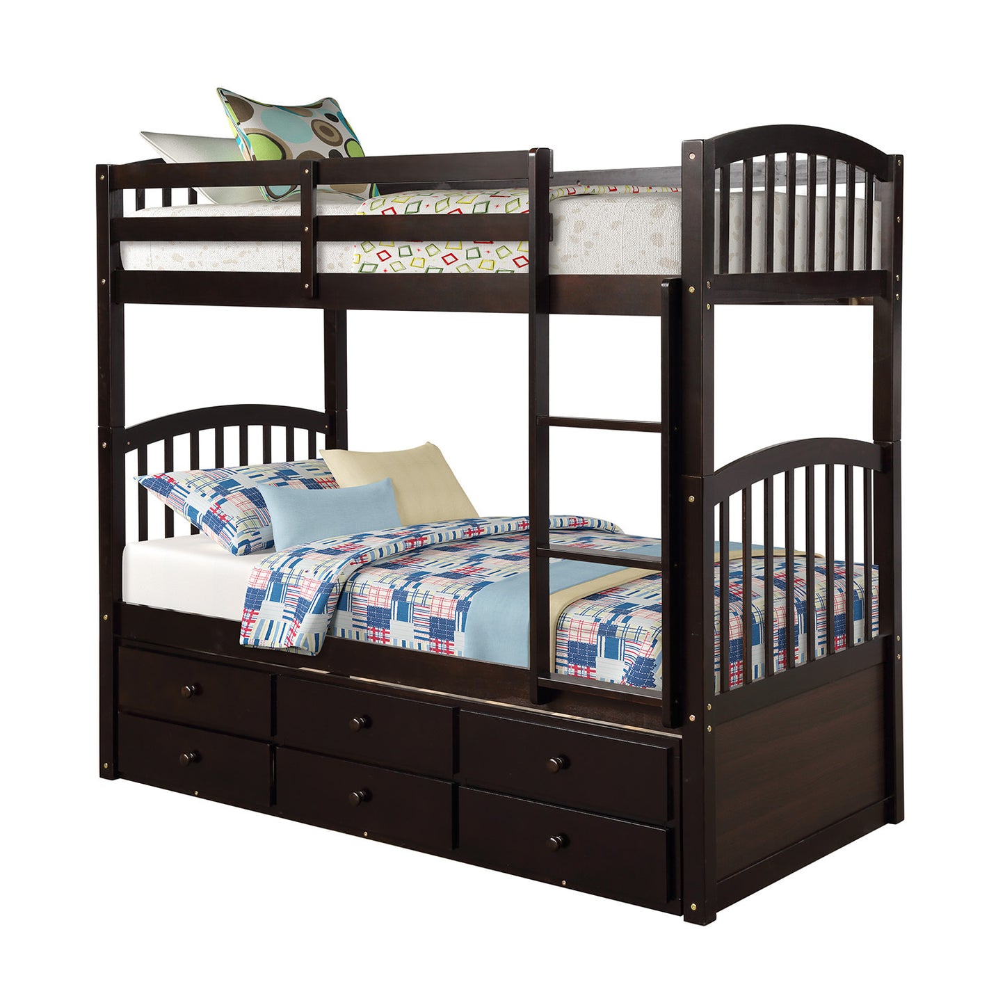 Versatile Twin Bunk Bed with Trundle and Storage Drawers for Stylish Sleepovers