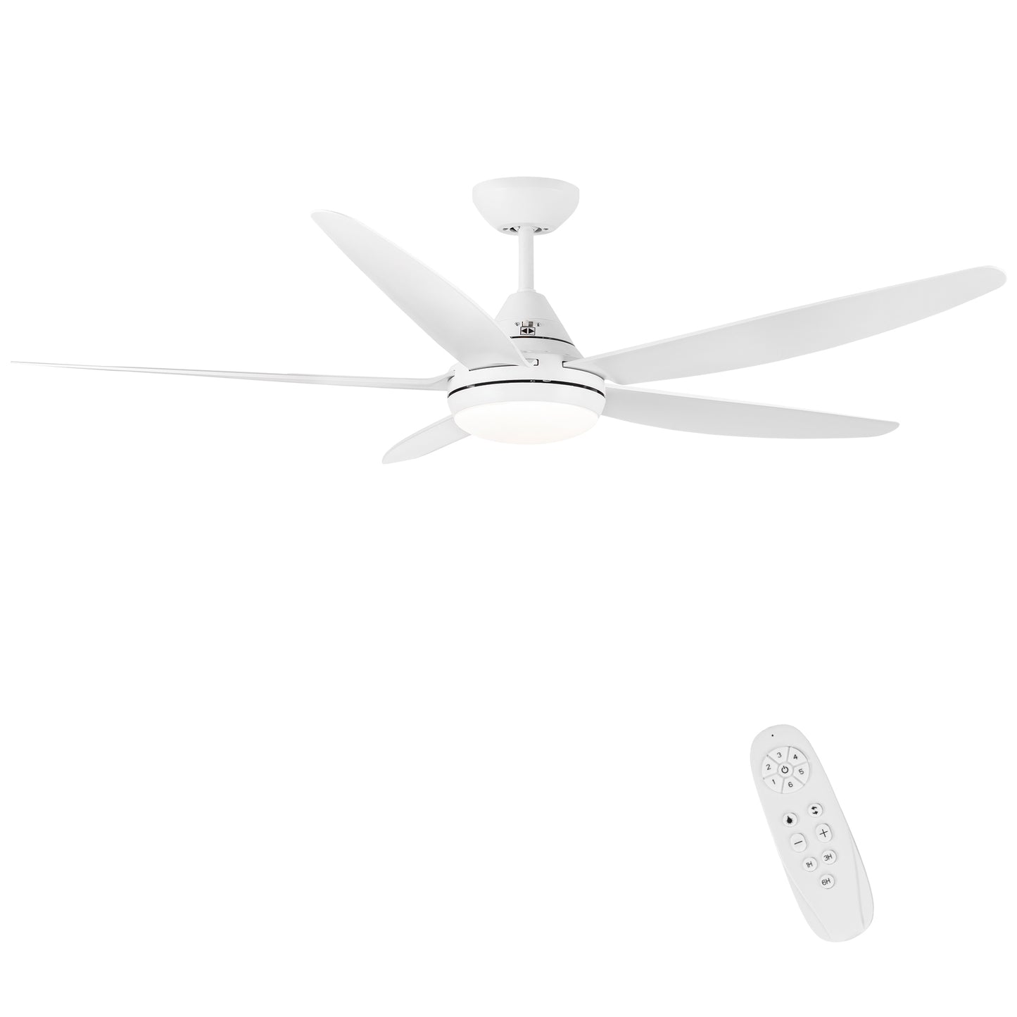 56 Inch LED Ceiling Fan with White ABS Blade and Integrated Lighting