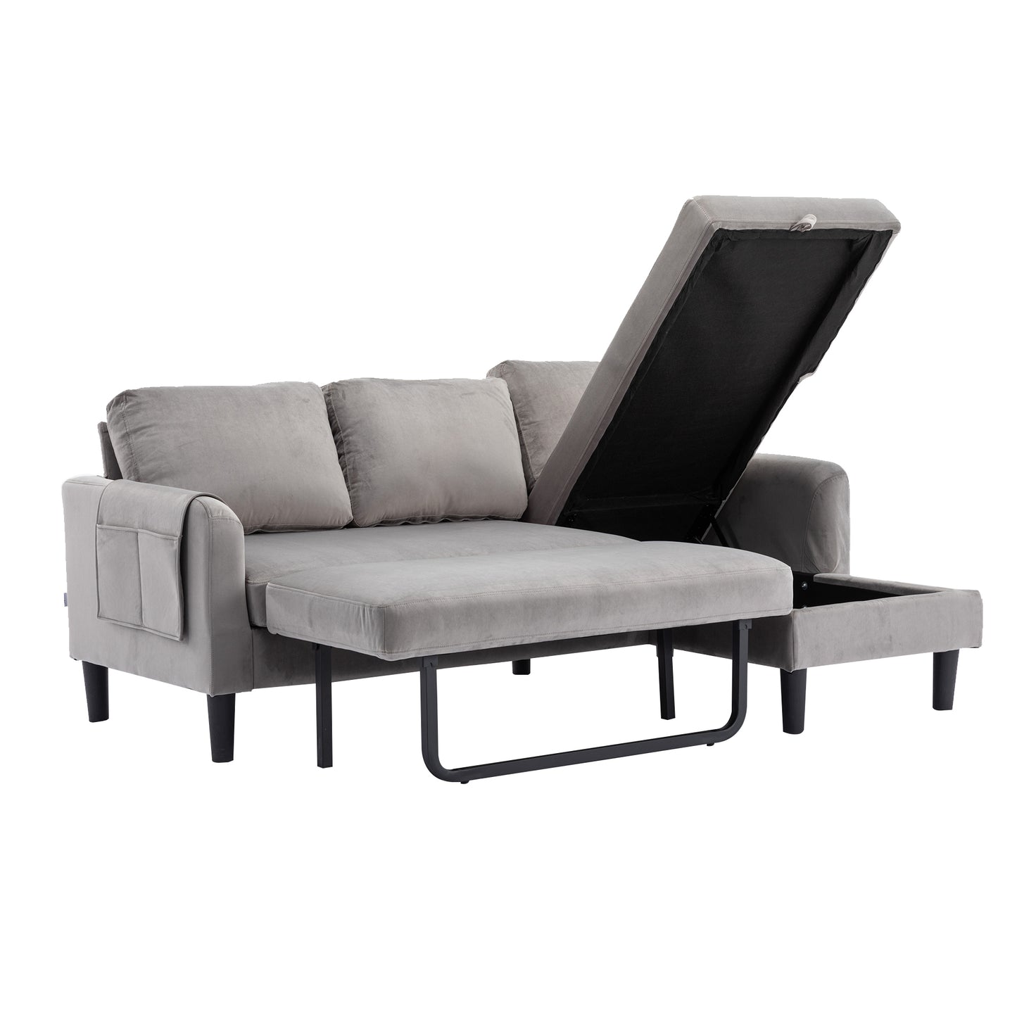 UNITED WE WIN Sectional Sofa Reversible Sectional Sleeper Sectional Sofa with Storage Chaise