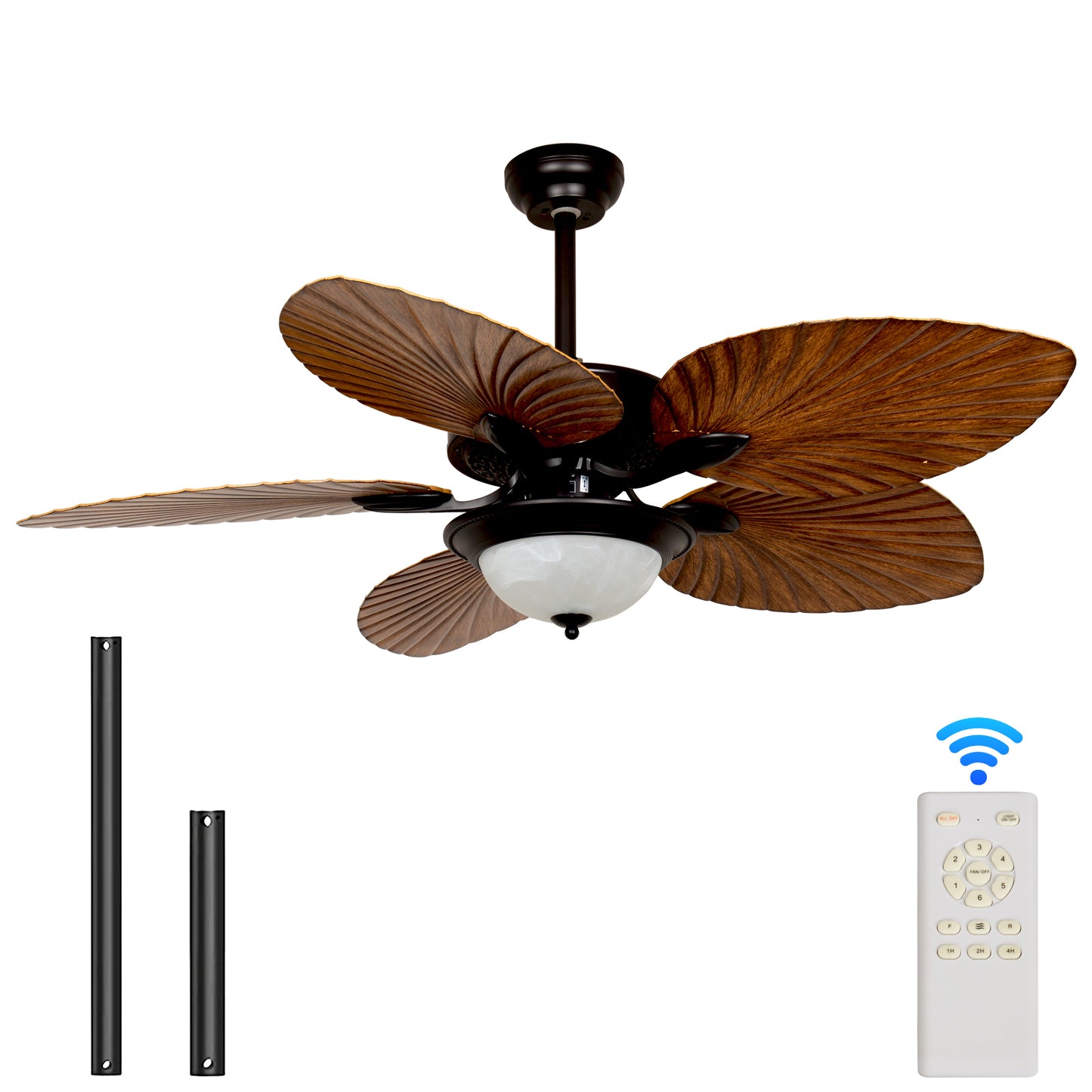 Vintage Leaf Ceiling Fan with 24w LED Light and Remote Control