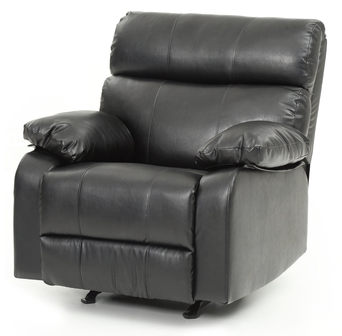 Black Rocker Recliner with Pub Back Design