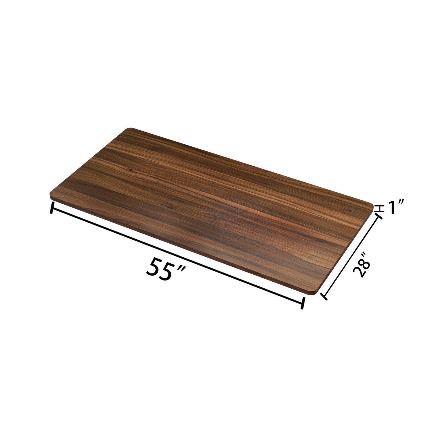 28x55-inch Walnut Finished MDF Desktop Tabletop