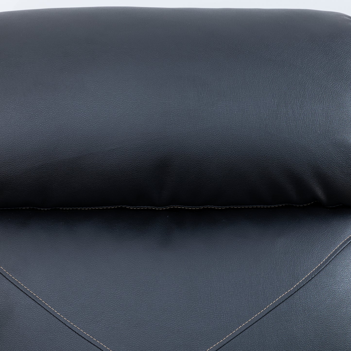 Elegant Black Leather Recliner Chair for Home Theater and Living Room