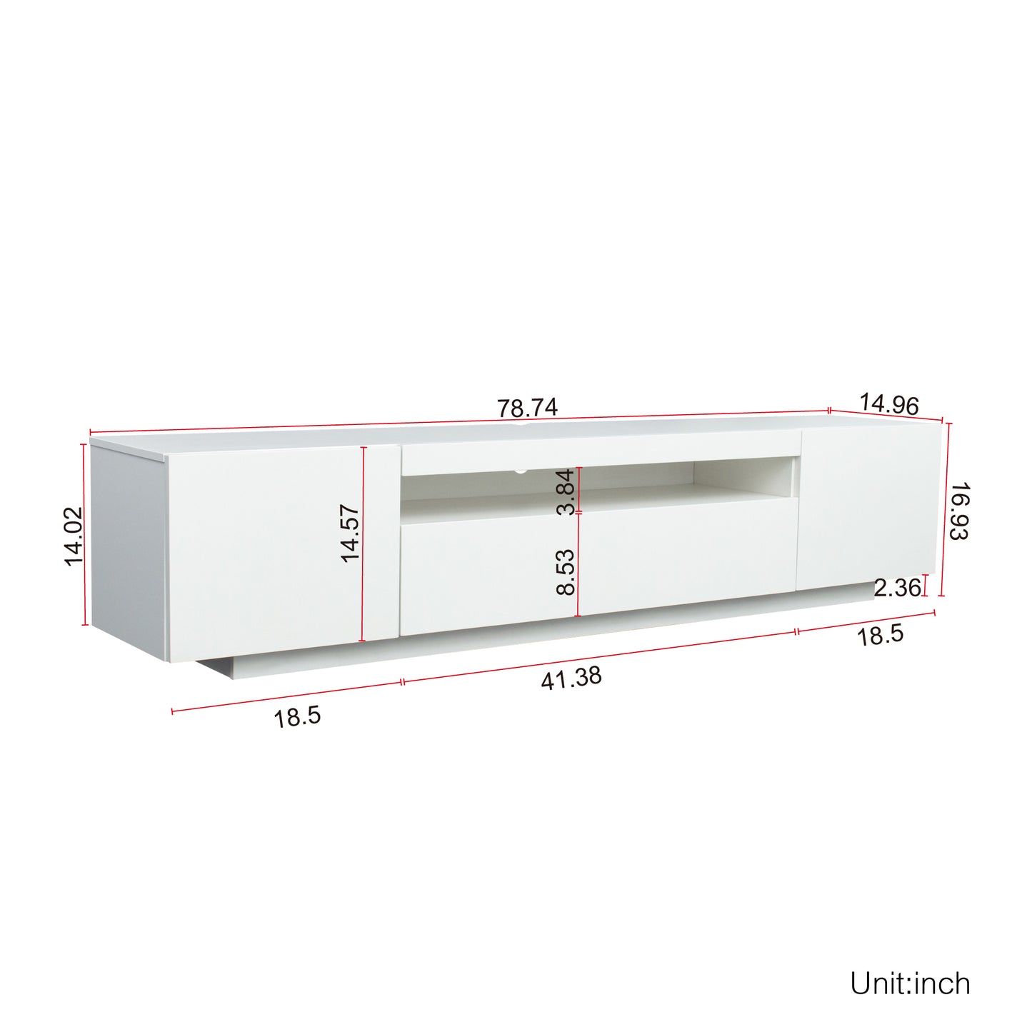 Modern White TV Stand with LED Lights and Storage Drawers for a Stylish Living Room Upgrade